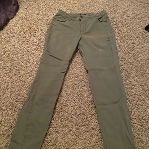 Olive skinny jeans